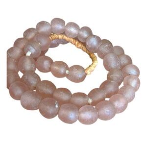 Pink Recycled Glass Bead Necklace – Ghanaian Fair Trade